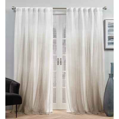 Dare Crescendo Blackout Thermal Rod Pocket Curtain Panels Ombre White to Beige (Set of 2) 269ND