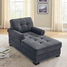Load image into Gallery viewer, Dark Gray Linen Fabric Calma Chaise Lounge 6480RR
