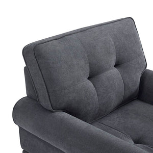 Dark Gray Linen Fabric Calma Chaise Lounge 6480RR