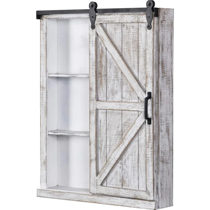 White Darlenne 21'' W x 28'' H x 5'' D Solid Wood Bathroom Cabinet