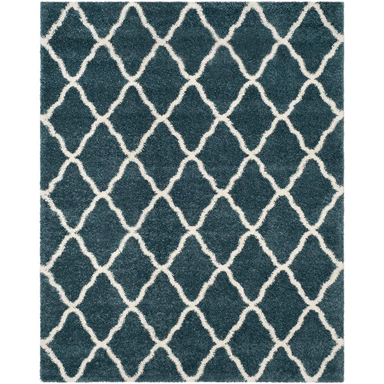 Darrold Geometric Area Rug in Blue/Beige, Rectangle 10' x 14'