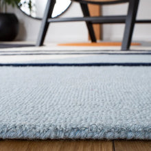 Load image into Gallery viewer, Dash Abstract Handmade Tufted Wool Area Rug in Ivory/Blue 4&#39; x 6&#39;
