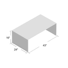 Load image into Gallery viewer, White Dasher Glass Sled Coffee Table
