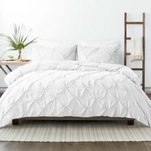 Load image into Gallery viewer, Twin Duvet Cover + 1 Sham White Dashiell Microfiber Duvet Cover Set
