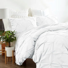 Load image into Gallery viewer, Twin Duvet Cover + 1 Sham White Dashiell Microfiber Duvet Cover Set
