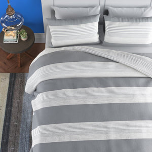 Full/Queen Comforter + 2 Shams Daulton Taupe Standard Cotton 3 Piece Comforter Set 2967AH