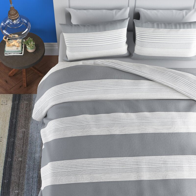 Full/Queen Comforter + 2 Shams Daulton Taupe Standard Cotton 3 Piece Comforter Set 2967AH