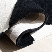 Load image into Gallery viewer, Dave Geometric Handmade Tufted Wool Area Rug in Ivory/Black 2&#39;3&quot; x 6&#39;
