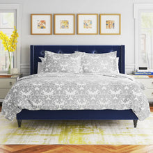 Load image into Gallery viewer, King Duvet Cover + 2 Shams Daveigh Light Gray Microfiber Duvet Cover Set
