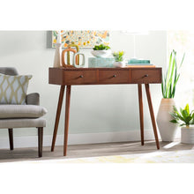 Load image into Gallery viewer, Daviyon Mid Century Three-Drawer Wood Console Table
