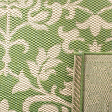Load image into Gallery viewer, Davonia Damask Indoor / Outdoor Area Rug in Green 4&#39; x 5&#39;7&quot;
