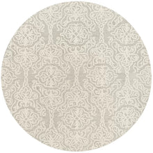 Load image into Gallery viewer, Davyan Handmade Tufted Wool Silver/Ivory Rug round 6&#39;
