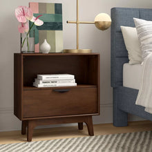 Load image into Gallery viewer, Dayron 26&#39;&#39; Tall 1 - Drawer Nightstand in Medium Brown
