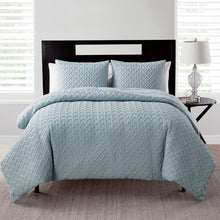 Load image into Gallery viewer, King Comforter + 2 Standard Shams Blue Daziel Microfiber Modern &amp; Contemporary Comforter Set
