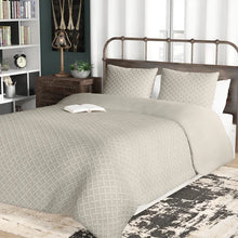 Load image into Gallery viewer, Full/Queen Comforter + 2 Standard Shams Taupe Daziel Microfiber Modern &amp; Contemporary Comforter Set
