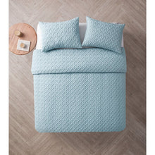 Load image into Gallery viewer, King Comforter + 2 Standard Shams Blue Daziel Microfiber Modern &amp; Contemporary Comforter Set
