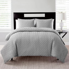 Load image into Gallery viewer, Full/Queen Comforter + 2 Standard Shams Gray Daziel Microfiber Modern &amp; Contemporary Comforter Set
