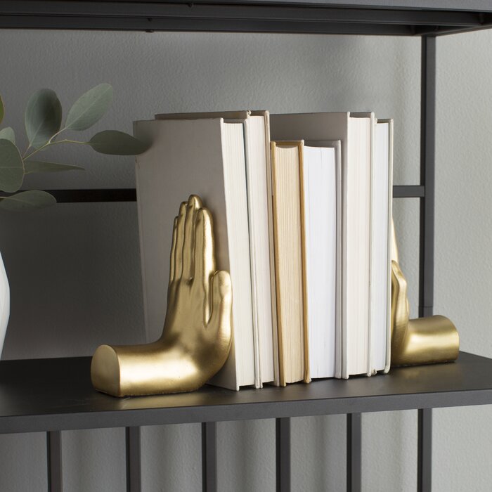 Deana Non-skid Bookends (Set of 2) Gold #1389HW