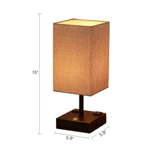 Dearld 15" Black Desk Table Lamp with USB and Outlet
