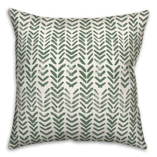 Load image into Gallery viewer, 16&quot; x 16&quot; Green Deberah Herringbone Print 6 Outdoor Square Pillow Cover &amp; Insert, Set of 2  (2 BOXES)
