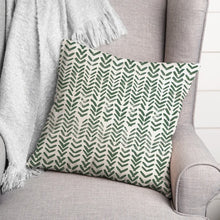Load image into Gallery viewer, 16&quot; x 16&quot; Green Deberah Herringbone Print 6 Outdoor Square Pillow Cover &amp; Insert, Set of 2  (2 BOXES)

