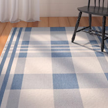Load image into Gallery viewer, Debriana Plaid Beige/Blue Area Rug 8&#39; x 10&#39;
