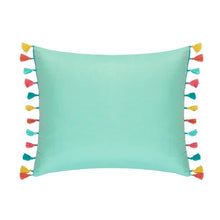 Load image into Gallery viewer, Twin Aqua Decoteau Tassel Reversible Comforter Set 1691AH
