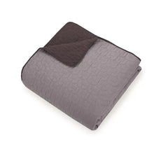 Load image into Gallery viewer, Twin Gray Deidre Microfiber Reversible Modern &amp; Contemporary 2 Piece Quilt Set
