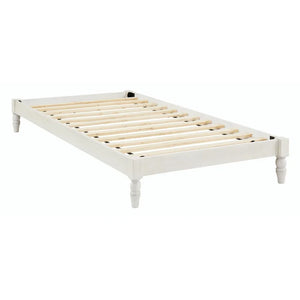 Twin White Delacroix Low Profile Platform Bed