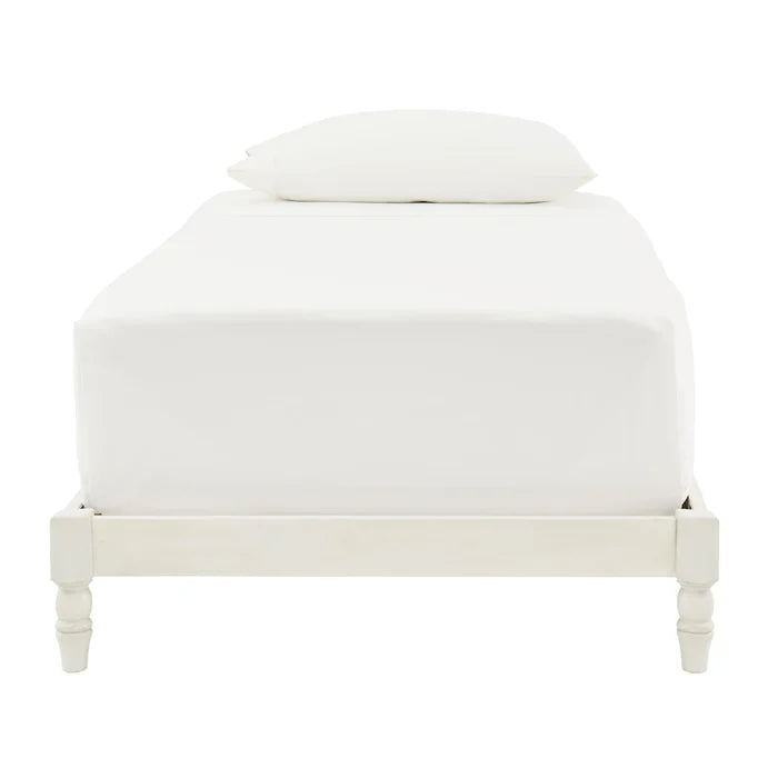 Twin White Delacroix Low Profile Platform Bed