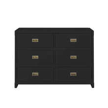 Load image into Gallery viewer, Black Delafuente 6 Drawer Double Dresser OG258
