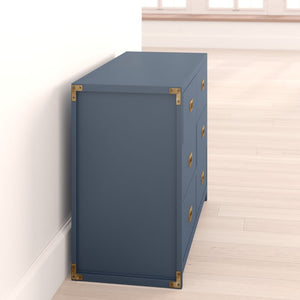 Graphite Blue Delafuente 6 Drawer Double Dresser