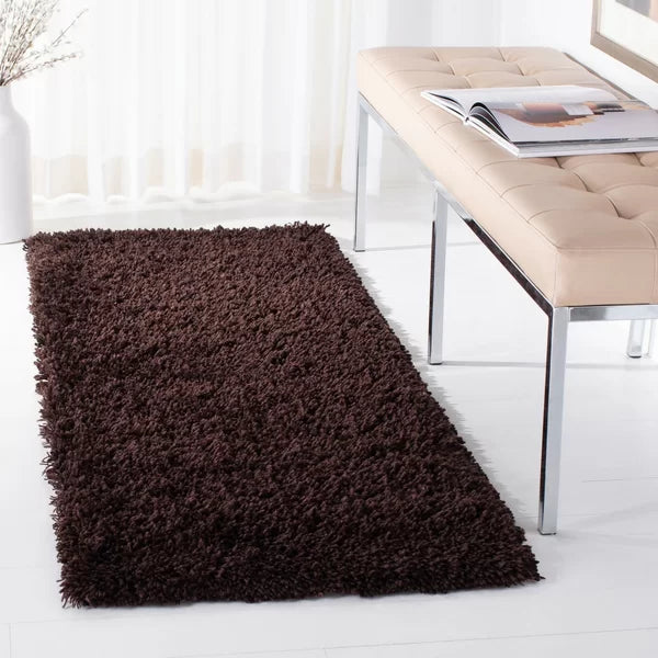 Delane Handmade Shag Area Rug in Chocolate 2' x 3'