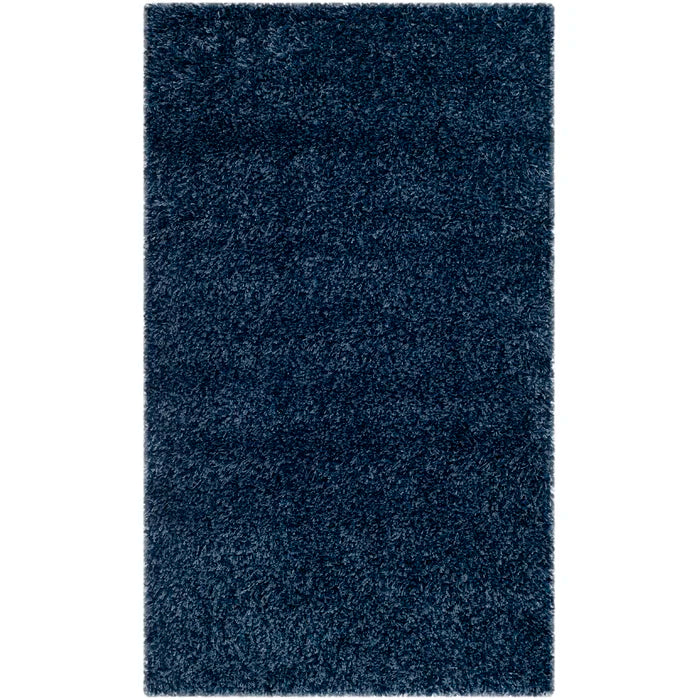 Delane Power Loom Performance Navy Rug, Rectangle 4' x 6'