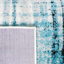 Load image into Gallery viewer, Deliah Power Loom Performance Ivory/Teal Rug, Rectangle 6&#39; x 9&#39;
