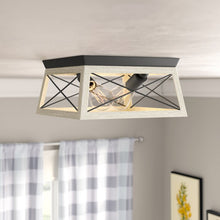 Load image into Gallery viewer, 2 - Light 12&quot; Caged Geometric Flush Mount #9388
