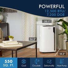 Load image into Gallery viewer, BTU Wi-Fi Connected Portable Air Conditioner for 550 Square Feet Sq. Ft. with Heater and Remote Included
