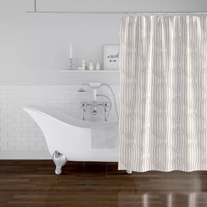 72" H x 70" W Beige/Tan Delphina Geometric Single Shower Curtain