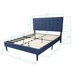 Delray Tufted Upholstered Low Profile Platform Bed, queen