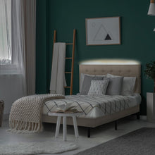Load image into Gallery viewer, Queen Beige Delray Tufted Upholstered Low Profile Platform Bed
