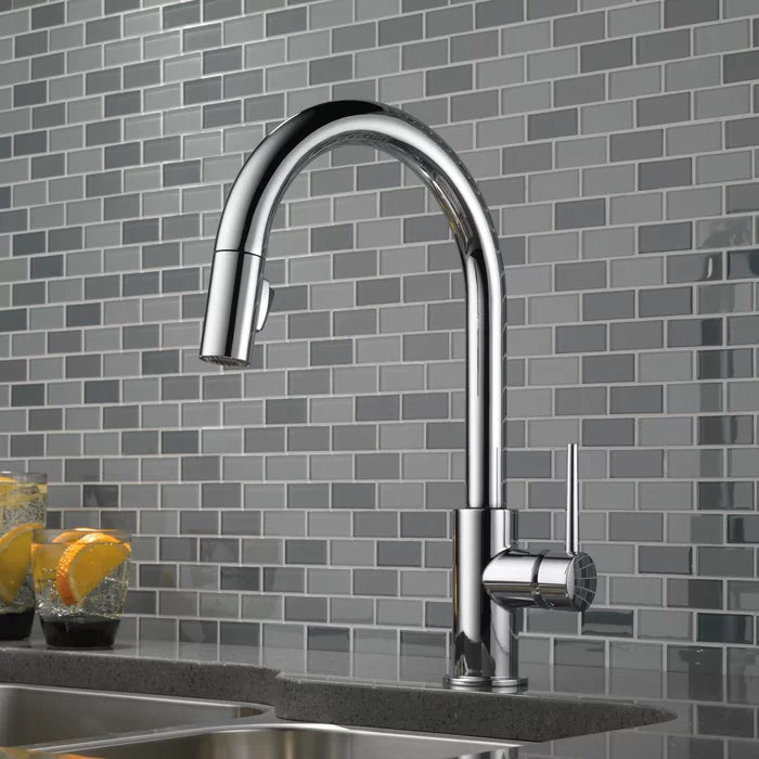 Chrome Trinsic Pull Down Single Handle Kitchen Faucet with Accessories
