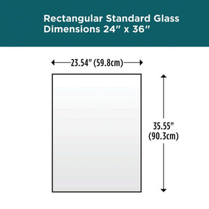 36" x 24" Rectangular Standard Float Mount Frameless Bathroom/Vanity Mirror