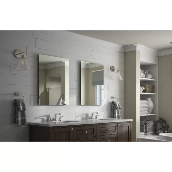 Delta Rectangular Standard Float Mount Frameless Bathroom/Vanity Mirror 31 x 24, Set of 2 mirrors