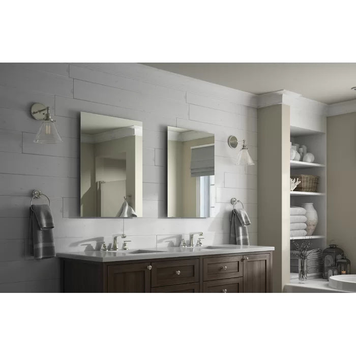 Rectangular Standard Float Mount Frameless Bathroom/Vanity Mirror, 36