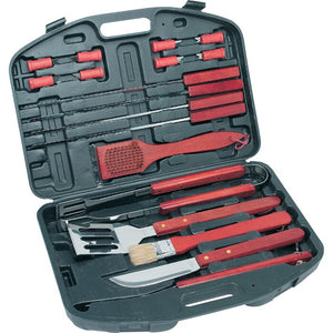 Red and Chrome Deluxe BBQ Grilling Tool Set #9540