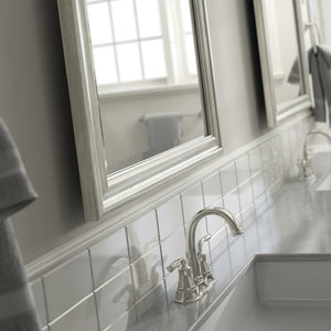 35.63" x 27.76" Nickel Deluxe Modern Beveled Bathroom/Vanity Mirror MRM3937