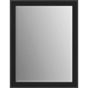 35.63" x 27.76" Matte Black Deluxe Modern Beveled Bathroom/Vanity Mirror