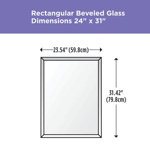 31.42" x 23.54" Deluxe Modern & Contemporary Beveled Frameless Bathroom/Vanity Mirror (set of 2) 7173RR