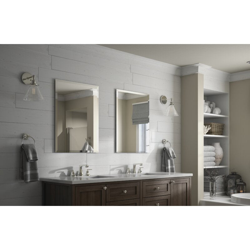 Deluxe Modern & Contemporary Beveled Frameless Bathroom/Vanity Mirror (Set of 2) 6104RR