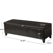 Load image into Gallery viewer, Denali 51.18&#39;&#39; Wide Faux Leather Rectangle Storage Ottoman with Storage
